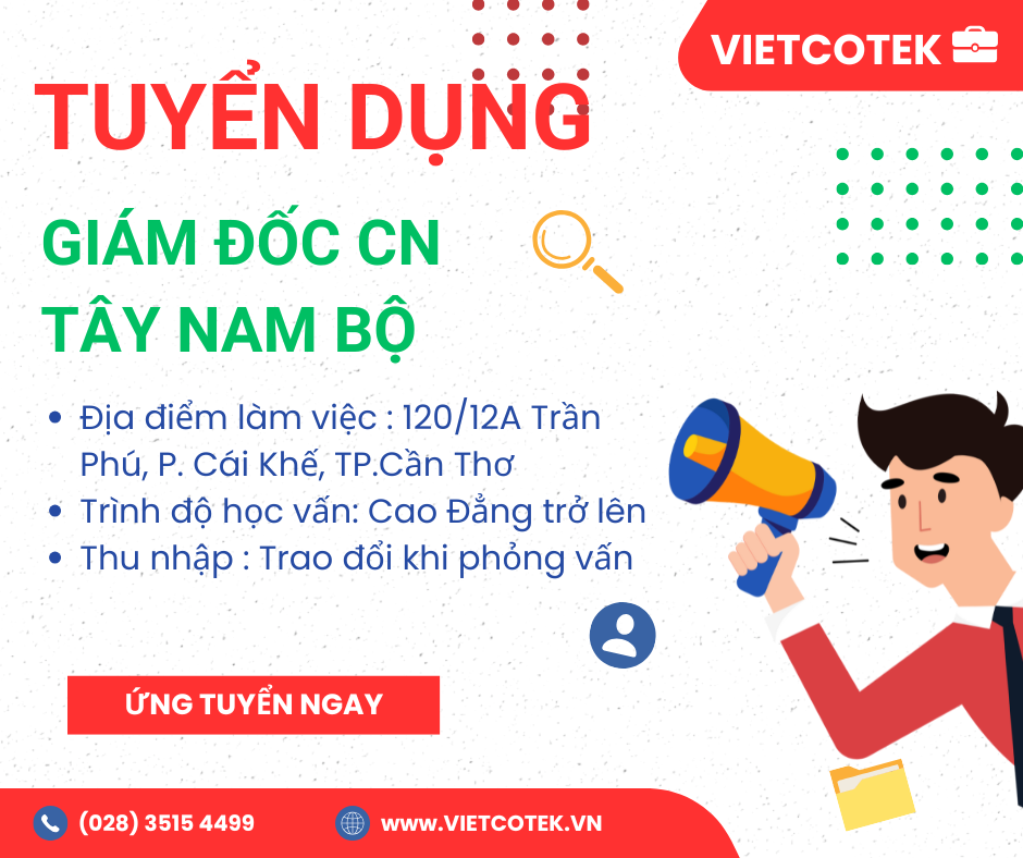 tuyển dụng giám đốc chi nhanh tây nam bộ